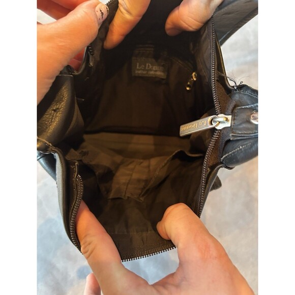 Le Donne Leather Collection Black Shoulder Bag Purse - Picture 3 of 9